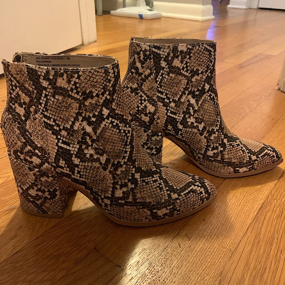 Steve Madden snakeskin booties